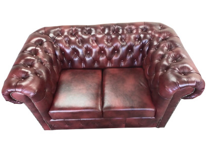 Sofa Chesterfield 2 Sitzer Leder Lounge Couchen Sofas Braun Modern